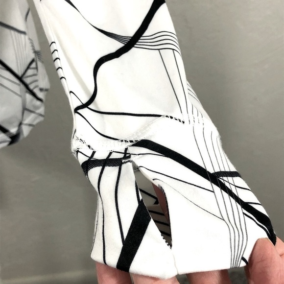 XERSION - WHITE & BLACK RUNNING JACKET / TOP GEOMETRIC PATTERN & REFLECTIVE-B11 - Picture 11 of 12